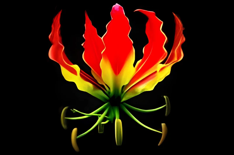 Tamil Community Memorial lotus emblem in red, yellow and green on a black background.